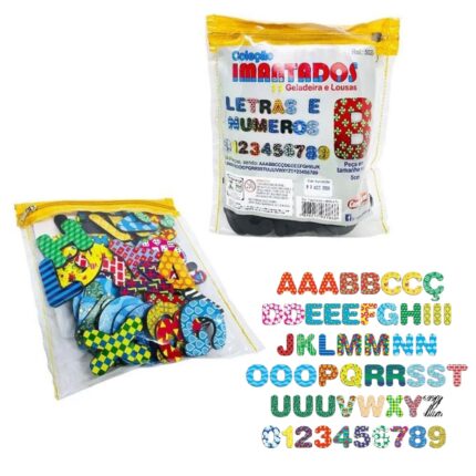 Coleção Letras E Números Imantados 5cm Para Geladeiras E Lousas Carimbras 5020