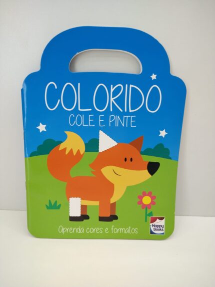Livro Infantil Colorido Cole e Pinte Happy Books