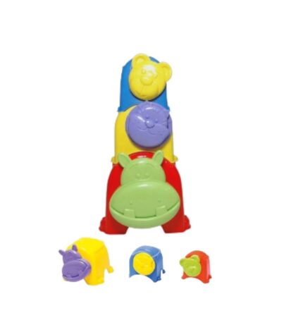 Brinquedo Educativo Colorido Anima Cubos Sacola 3 Peças Empilháveis Calesita