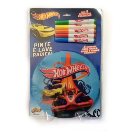 Livro Infantil Hot Wheels Pinte e Lave Radical 73456 Fun