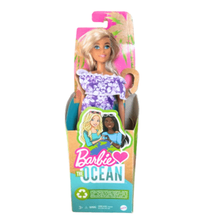 Boneca Barbie Malibu Loira Loves The Ocean Produzida Em Plástico Reciclado Retirado do Oceano Mattel