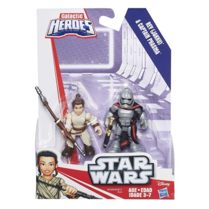MIni Figuras Articuladas Galactic Heroes Star Wars Rei Jakku e Captain Phasma  Hasbro