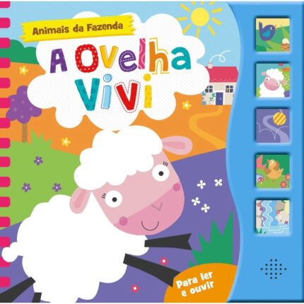 Livro Infantil Cartonado Com Som Animais da Fazenda A Ovelha Vivi